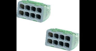 Lasklem - Primtex - 8 Polig - 0.2-2.5 mm2 - Grijs - 2 Stuks