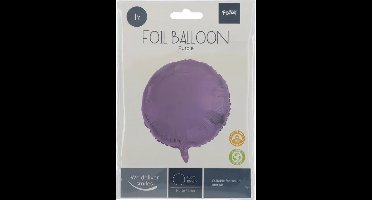 Folat - Folieballon Rond Mat Paars - 45 cm
