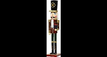 Traditionele notenkraker met hoge hoed en cadeau - 76 cm