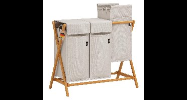 Wassorteerder 3 Vakken - Wasmand - Amount of 150 L -lichtgrijs