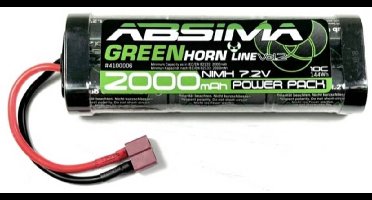 Absima NiMH accupack 7.2 V 2000 mAh Softcase T-stekkers