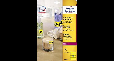 Avery Neon Etiketten, neon geel, 99,1 x 38,1 mm, afneembaar