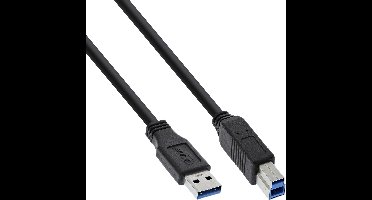 USB-A naar USB-B kabel - USB3.0 - tot 2A / zwart - 3 meter
