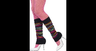 Smiffys Neon gekleurde beenwarmers dames - Eighties - carnaval - verkleedkleding