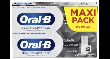Oral-B 3D White Advanced Tandpasta Luxe Houtskool Set van 2 x 75 ml
