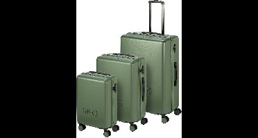 McGregor SoHo Kofferset - 3-Delige Set met 4 Dubbele Zwenkwielen en TSA-Slot - Donkergroen - 54/64/75cm