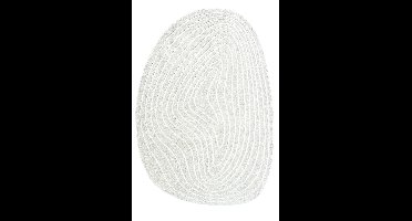 Rugsman Livorno Pebble 6161 Vloerkleed - 240 x 340 cm - Wit - Organisch - Polyester, Polypropylene - Eetkamer, Woonkamer - Effen - Scandinavisch, Modern