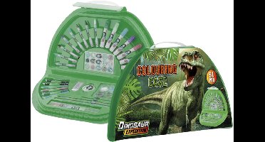 Creative Craft Group dino kleurkoffer - 51-delig knutselset voor kinderen.