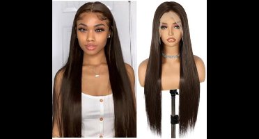 Top Kwaliteit Damespruik – Pruiken Dames - Hair Wig – Lang - Bruin