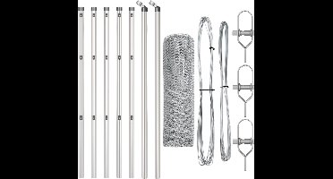 vidaXL - Hekpaal. - Zilver