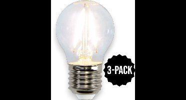 3-Pack | Kogellamp met helder filament - E27 - 2W - Extra Warm Wit - 2700K