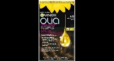 Garnier - Olia 4 - Haarkleuring - Middenbruin - Zonder Ammoniak - 60% Olie - Permanente Kleur - 1 stuk