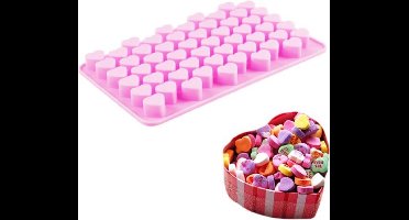 New Age Devi - Siliconen ijsblokjes- en chocoladevorm - 55 hartjes in roze kleur voor een speelse twist | Perfect voor gelatinecreaties
