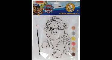 Canvas Schilderen PAW Patrol - Rubble - incl Penseel en 6 kleuren verf