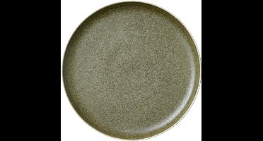 Studio Round North lunchbord, ontbijtborden keramiek, modern design, 21 cm, 1 stuk, matte white/matte moss