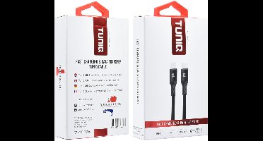 TUNIQ USB-C to Lightning Kabel - 100cm - Zwart