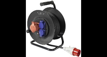 Sygonix SY-5806894 Kabelhaspel 25 m Zwart CEE-stekker 16 A 5-polig