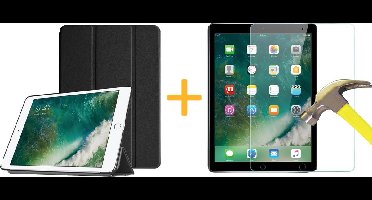 Hoes geschikt voor Apple iPad Air 10.5 (2019) / Pro 10.5 (2017) Screenprotector - Book Cover Tri-Fold Case Zwart