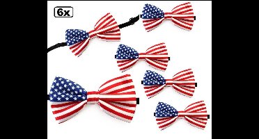 6x Strik satijn Amerika/USA