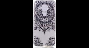 Shop4 - Geschikt voor Motorola Moto G7 Power Hoesje - Zachte Back Case Mandala Zwart