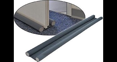 Tochtstopper deur - dubbele tochtrol voor deur - Grijs - 95x3 cm - foam - 1 stuk