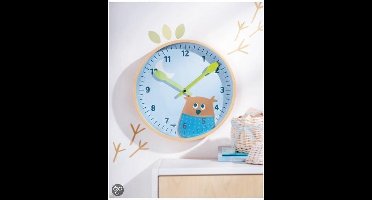 Bosuil - Klok - Rond - Kunststof - Ø30 cm - LichtBlauw