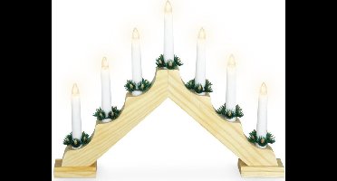 Ambiance - Kaarsenbrug - met - 7 - LED's - naturel