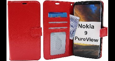 LuxeBass Boekhoesje geschikt voor Nokia 9 - Rood gsm hoesje - telefoonhoes - telefoonhoesjes