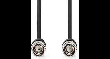 Nedis BNC-Videokabel - BNC Male - BNC Male - Vernikkeld - 75 Ohm - 2.00 m - Rond - PVC - Zwart - Label