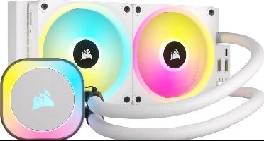 CORSAIR iCUE LINK H100i RGB White - Vloeistof-koelsysteem - afmeting radiator: 240 mm - voor Intel LGA 1700, 1200, 115x, 2066, 2011-3, 2011 - AMD AM5, AM4 - 2x QX120 RGB fans - 1x iCUE LINK System Hub - aluminium, koper - wit