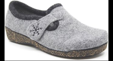 Fischer Dames Pantoffel - 205620-666 Lichtgrijs - Maat 37