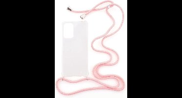 Shop4 - Geschikt voor Samsung Galaxy A52 Hoesje - Zachte Back Case met Koord Roze