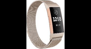 Shop4 - Fitbit Charge 3 Bandje - Small Metaal Vintage Goud