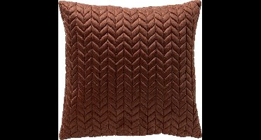 Dutch Decor MELINA - kussenhoes 45x45 cm - luxe visgraatmotief - effen kleur - Cappuccino - bruin - met rits - zonder binnenkussen
