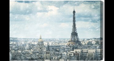 Schilderijkoning - Canvas Schilderij Uitzicht Op Parijs - 120 x 80 cm