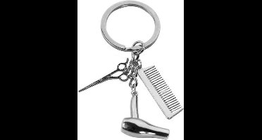 New Age Devi - Sleutelhanger: Kapper | Kam | Föhn | Schaar | Kapsalon | Zilver