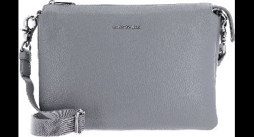 MANDARINA DUCK Leren Schoudertas Mellow Leather Crossover Bag December Sky Grijs