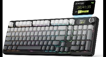 ATTACK SHARK X98PRO - Draadloze Mechanisch Gaming Toetsenbord - Side Printed PBT Keycaps - TFT Scherm - Multifunctionele Draaiknop - Wired/2.4G/Bluetooth Tri-Mode - Gasket Mod - 98keys - Moonlit Night