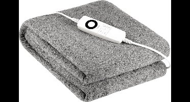 ApexArte® Elektrische Deken 1 Persoon - Warmtedeken Elektrisch - Extra Zacht - Grijs