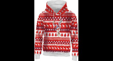 Christmas Hoodie - Rendier print - Foute kersttrui - Kersttrui Dames - Kersttrui Heren - Kerst Hoodie - Kerst Cadeau - Maat L