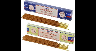 Satya Wierook cadeauset - 2x geurstokjes - Reiki Power en Jasmijn geur - Meditatie