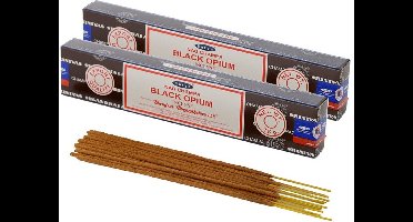Satya Nag Champa wierrook stokjes zwarte opium geur - 30x - Lichaam in balans - Meditatie - staafjes van 21 cm