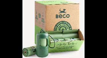 Beco duurzame hondenpoepzakjes + poepzakjeshouder - Groot & Sterk - 720 stuks (48 x 15)