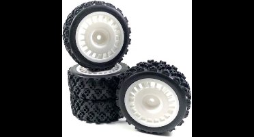 Absima 1:10 Rallywagen Rally Block Complete wielen Zwart 4 stuk(s)