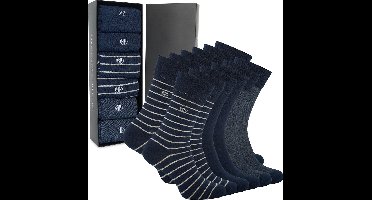 Mario Russo Premium Sokken - Giftbox - Sokken Heren - Happy Socks - 39-42 - 6-pack - Navy