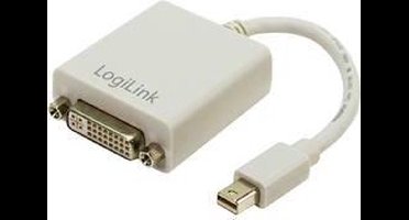 LogiLink CV0037 DisplayPort / DVI Adapter [1x Mini-DisplayPort stekker - 1x DVI-bus 24+5-polig] Wit 0.09 m