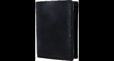 bruno banani Leren Portemonnee Lavato Wallet High With Flap Black Zwart