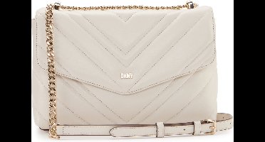 DKNY Leren Schoudertas Madison Shoulder Bag Pebble Crème