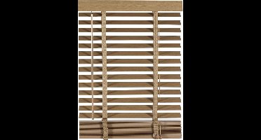 Houten Jaloezie Naturel - 60x180x5 cm (BxHxD) - Raamdecoratie - Lamelbreedte 50 mm - inc. Bedieningskoord en Draaistang - Eenvoudig op maat maken en monteren
