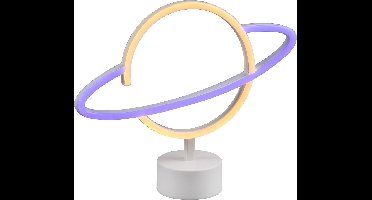 REALITY PLANET - Tafellamp - Wit - incl. 1x SMD 1,6 W - USB-aansluiting - Niet geschikt voor externe dimmer - Geschikt voor accuvoeding